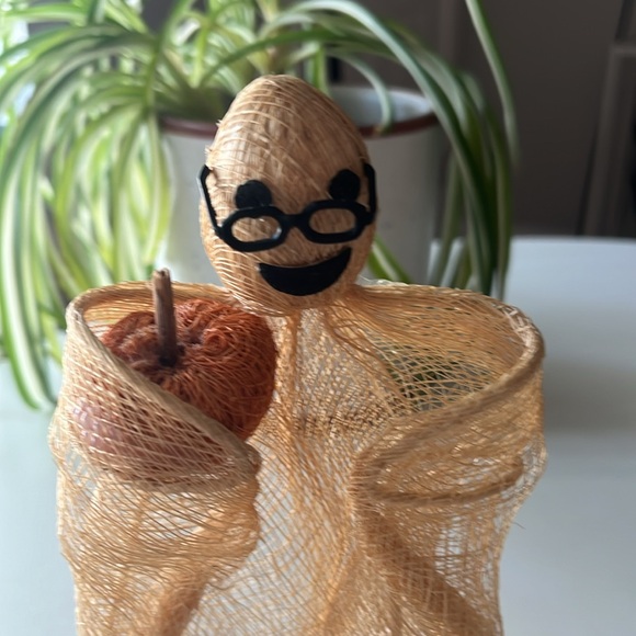 Halloween ghost with pumpkin and glasses wire decor - Picture 2 of 2